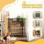 Barreira de Segurança para Cães com Largura Ajustável 74 - 80 cm e Extensões para Escadas e Portas Preto