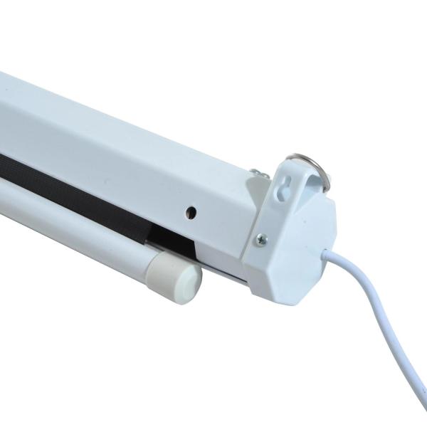 Tela de Projeção Elétrica Portátil Universal 84" 4:3 com Controlo Remoto Suspensa na Parede 171x130 cm Branco