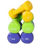 Jogo de 8 Halteres Hexagonais 4 Pares 2kg 1,5kg 1kg 0,5kg com Revestimento Pesos para Exercícios em Casa Academia Aço Multicolor