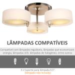 Candeeiro de Teto Moderno Candeeiro Suspenso com Ecrã em Acrílico e Suporte para Lâmpada E27 Ø64x20 cm Branco