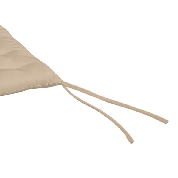 Conjunto de 6 Almofadas para Cadeiras de Jantar 40x40 cm 6 Peças Almofadas para Cadeiras de Jardim Acolchoadas com Fitas Caqui