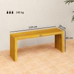 Banco de Jardim em Madeira de 2 Lugares 110 cm com Assento de Ripas Suporta 240 kg Madeira