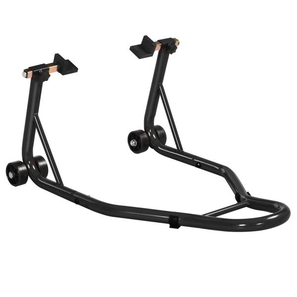 Cavalete para Mota Suporte Traseiro Universal de Aço com Suportes em U e L para Roda 10" 17" 18" Carga 200 kg Preto
