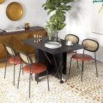 Mesa de Sala de Jantar Dobrável com Rodas Mesa Multifuncional para Sala de Jantar 120x80x73 cm Preto