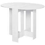 Mesa de Sala de Jantar Dobrável com 2 Laterais Mesa Auxiliar de Madeira para Cozinha Sala de Estar 104x76x73,7 cm Branca