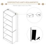 Estante para Livros de 5 Níveis com Prateleira Ajustável e Desenho Anti - Tombo Estante de Armazenamento 63x29,5x176 cm Madeira