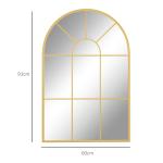 Espelho Decorativo de Parede 60x91 cm Espelho em Forma de Arco de Metal Estilo Moderno Dourado