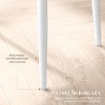 Conjunto de 6 Cadeiras de Sala de Jantar Estofadas em Couro Sintético com Encosto Alto e Pés de Aço 41x50x97 cm Branco