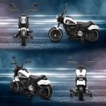 Motocicleta Elétrica para Crianças de 18 - 36 Meses com Bateria 6V Farol e Rodas Auxiliares Removíveis 76x42x57 cm Branca