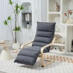 Poltrona de Salão com Apoio para os Pés Ajustável Estofada em Veludo com Estrutura de Madeira 67x93x105 cm Cinzento Escuro