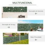 Vedação Artificial em Rolo 2,4x1 m Vedação de Privacidade para Balcão Jardim Exterior Planta Decorativa de Parede PE Verde