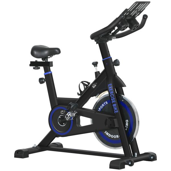 Bicicleta Estática com Volante de Inércia 8 kg Ecrã LCD Guiador e Assento Ajustáveis 103x53x110 - 114 cm Azul
