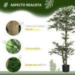 Planta Artificial Ficus 150 cm Planta Artificial com 1008 Folhas Musgo e Vaso para Exterior Casa Sala de Estar Escritório Verde