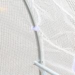Estufa Tipo Túnel 400x200x200cm Estufa de Jardim com Portas Enroláveis e 6 Janelas Cobertura de PE 140 g/m² Estrutura de Metal para Cultivo de Plantas Verduras Branco