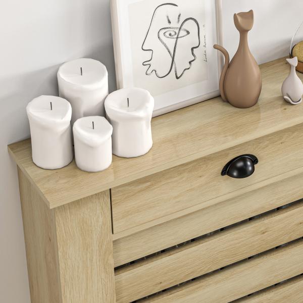 Cobertura para Radiador com Gaveta Cobertura para Radiador de MDF para Sala de Estar Dormitório Corredor 78x19x95,5 cm Carvalho