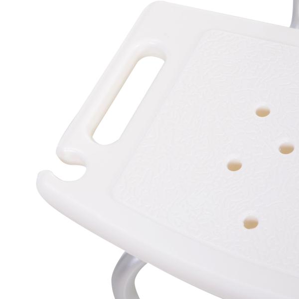 Cadeira para Duche Antiderrapante com Altura Ajustável em 8 Níveis Cadeira de Banho 50,6x43x71 - 88 cm Branco