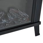 Lareira Elétrica com Efeito de Chama Realista Potência Ajustável 600W/1200W para Ambientes entre 13 - 18㎡ 34x17x31cm Preto