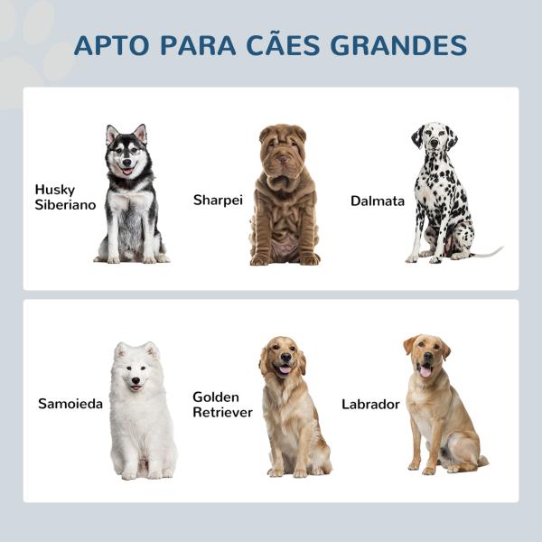 Comedouro Elevado para Cães Grandes com 2 Tigelas de 2000ml de Aço Inoxidável 2 Portas e Armazenamento 60x30x35,5cm Branco