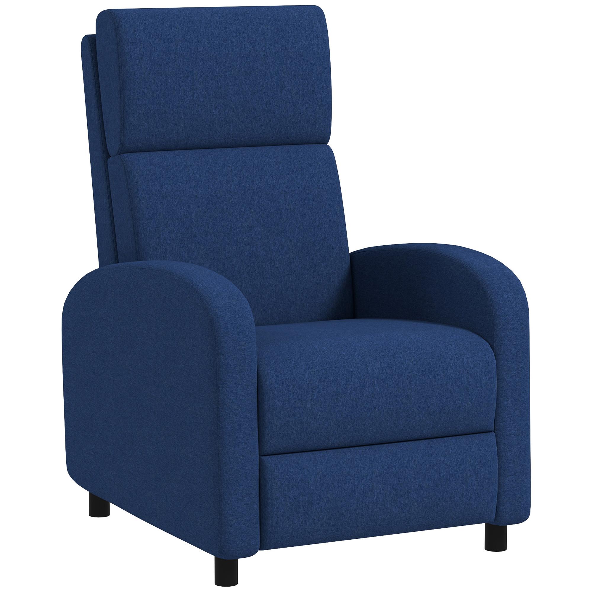 Cadeirão Relax Reclinável até 160° com Apoio para os Pés, até 120 kg, 64x86x102 cm, Azul - Escuro