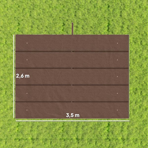Cobertura para Pérgola 3,5x2,5 m Teto de Substituição Retrátil para Pérgola com 10 Orifícios de Drenagem Café