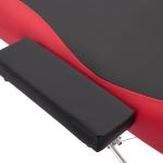 Marquesa de Massagem Dobrável e Portátil com Altura Ajustável e Apoio para a Cabeça 210x81x62 - 85 cm Vermelho e Preto