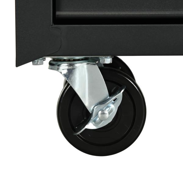 Carrinho de Ferramentas com 7 Gavetas Rodas Trava Armário de Armazenamento para Oficina de Garagem e Chapa de Aço 69x33x75 cm Preto