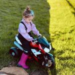 Motocicleta Elétrica Infantil com 3 Rodas Triciclo para Crianças acima de 3 anos com Bateria 6V Recarregável Funções de Música Buzina Faróis 86x42x52cm Preto e Vermelho