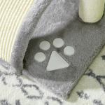 Arranhador para Gatos de 2 Níveis com Poste e Tapete de Arranhar Cama e Bola Suspensa 35,5x37x46 cm Cinza