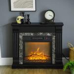 Lareira Elétrica 1800W com Efeito de Chama Realista e Proteção Contra Superaquecimento 80x21,6x67,8 cm Preto