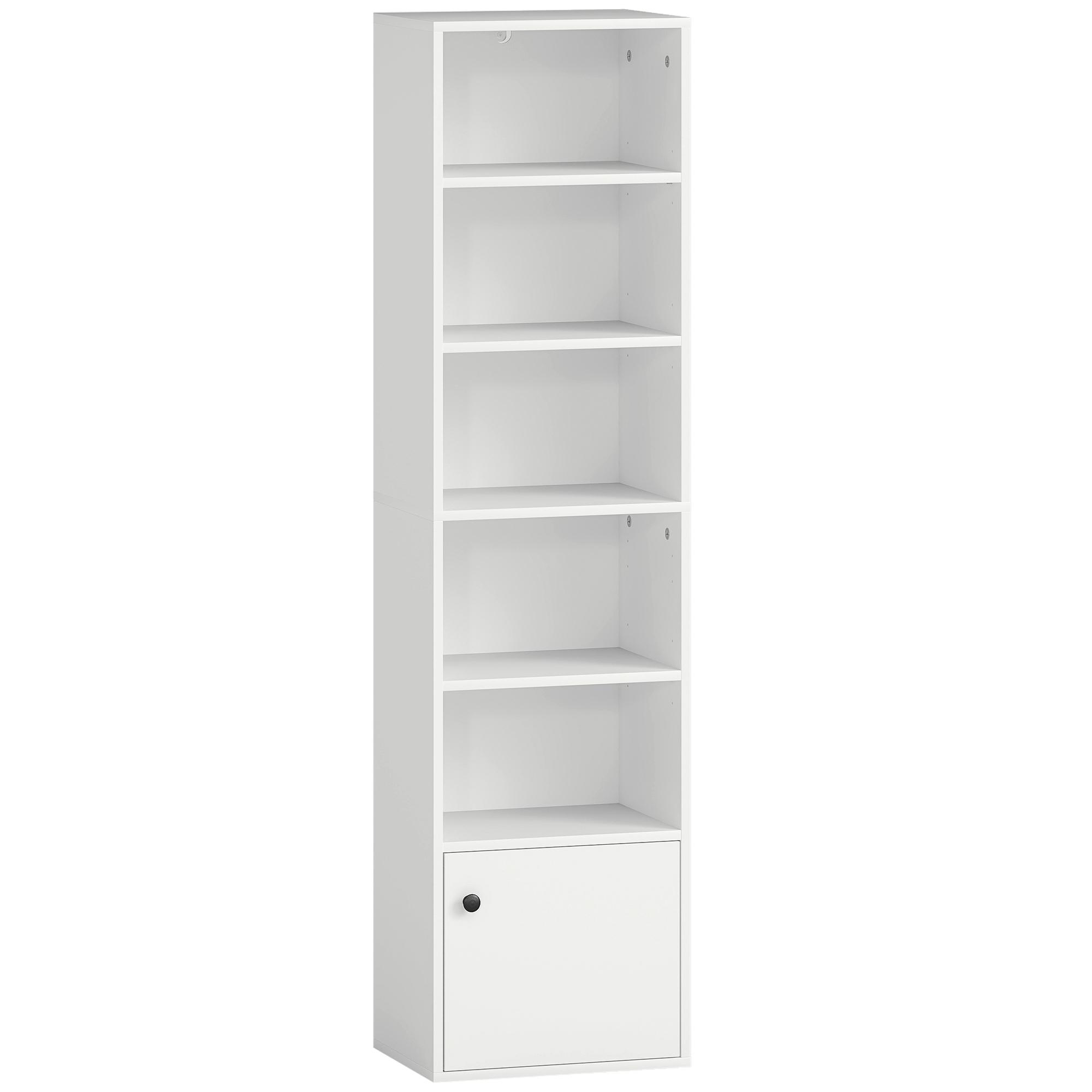 Estante de 6 Níveis Estante para Livros com Prateleiras Ajustáveis e Armário Estante Moderna 40x30x156 cm Branco