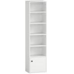 Estante de 6 Níveis Estante para Livros com Prateleiras Ajustáveis e Armário Estante Moderna 40x30x156 cm Branco