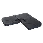Base para Chapéu de Sol de 4 Peças Suporte para Chapéu de Sol para Jardim Pátio Exterior 50x50x7,5cm Preto