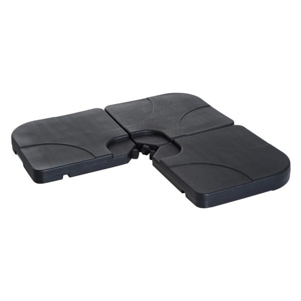 Base para Chapéu de Sol de 4 Peças Suporte para Chapéu de Sol para Jardim Pátio Exterior 50x50x7,5cm Preto