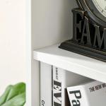 Estante para Livros Estante de Madeira com 7 Compartimentos de Armazenamento Plantas Arquivos para Sala de Estar Dormitório Escritório 50x24x106cm Branco