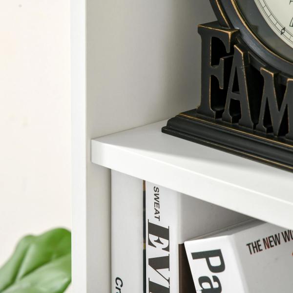 Estante para Livros Estante de Madeira com 7 Compartimentos de Armazenamento Plantas Arquivos para Sala de Estar Dormitório Escritório 50x24x106cm Branco