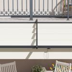 Pérgola de Parede 3x3 m Pérgola de Jardim com Teto Retrátil de Poliéster e Estrutura de Aço Creme e Cinza Escuro