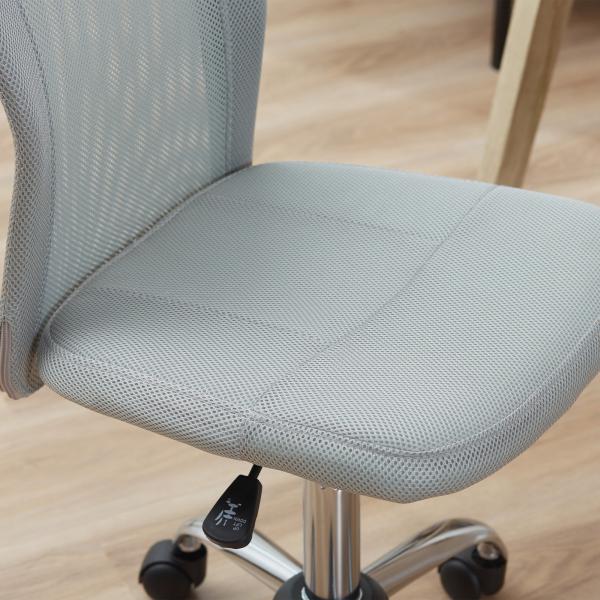 Cadeira de Escritório de Malha Giratória sem Apoio para os Braços com Altura Ajustável Carga 43x58x90 - 100 cm Cinza