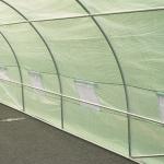 Estufa Tipo Túnel 590x300x200cm com Porta Enrolável 8 Janelas Cobertura de PE 140g/m² e Tubo de Aço para Cultivos de Plantas Verduras Verde