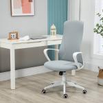 Cadeira de Escritório Ergonómica com Altura Ajustável Função de Inclinação e Encosto Alto 62x56x110 - 119,5 cm Cinza