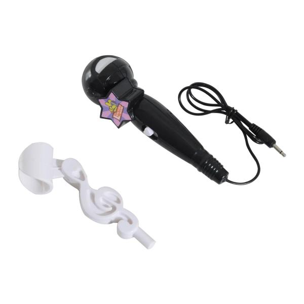 Piano para Crianças com 37 Teclas Microfone Banco Luzes 22 Músicas e Entrada para MP3 e USB 48x39x69 cm Preto