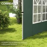 2 Paredes Laterais para Tenda de 3x3 / 3x4 m 295x195 cm Parede de Substituição de Tecido Oxford para Tendas Dobráveis Verde