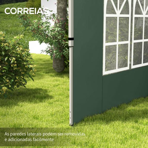2 Paredes Laterais para Tenda de 3x3 / 3x4 m 295x195 cm Parede de Substituição de Tecido Oxford para Tendas Dobráveis Verde