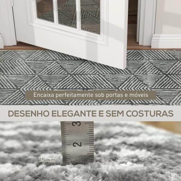 Tapete Sala de Estar 170x120 cm Tapete Lavável na Máquina de Lavar Pelo Curto Estilo Moderno Cinzento Escuro