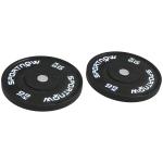 Anilhas Olímpicas 2x10 kg com Orifício Ø50 mm em Borracha para Barras e Halteres, Preto
