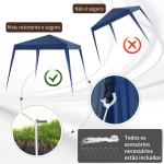 Tenda Dobrável Tenda com Desenho Pop Up para Jardim Campismo Festas Eventos Aço e Oxford 297x297x250 cm Azul