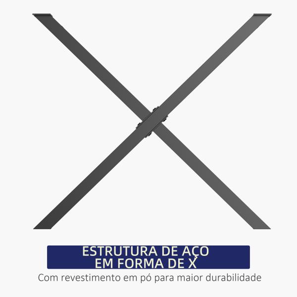 Conjunto de 2 Pés para Mesa Estilo Industrial 80x72cm em Forma de X Pés para Móveis de Aço com Protetores e Parafusos de Montagem Incluídos Preto