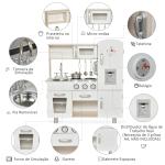 conjunto de brinquedo de cozinha para crianças acima de 3 anos inclui acessorios 74x30x81cm Branco