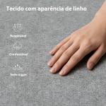 Cama de Casal 140x190 cm com Arrumação Elevatória, Estrutura com Estrado Estofada em Linho Cinzento