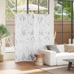 Biombo Dobrável de 4 Painéis Separador de Ambientes Elegante para Dormitórios Sala de Estar 160,5x170cm Branco Rústico