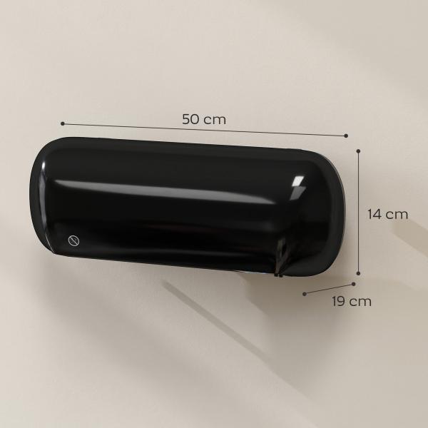 Aquecedor Elétrico de Parede 2000 W com 3 Modos, Ecrã LED, Termóstato, Temporizador e Oscilação, Preto